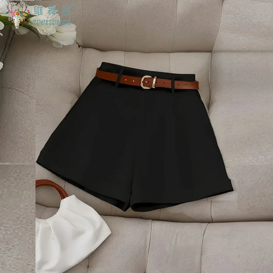 Shorts femininos moda casual, elegante, cintura alta