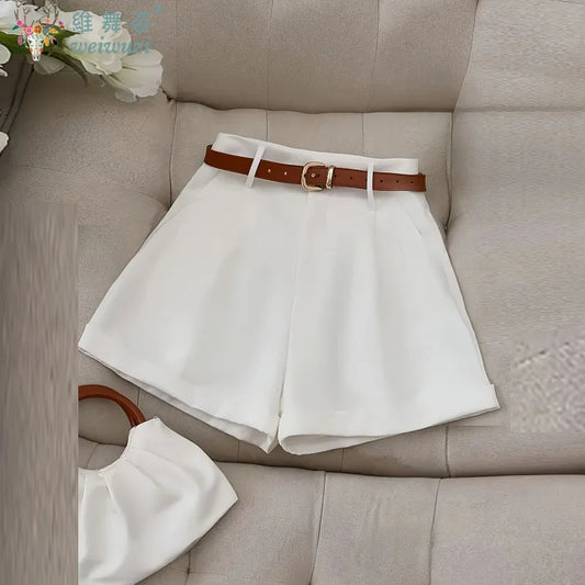 Shorts femininos moda casual, elegante, cintura alta