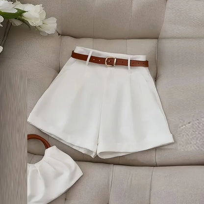 Shorts femininos moda casual, elegante, cintura alta