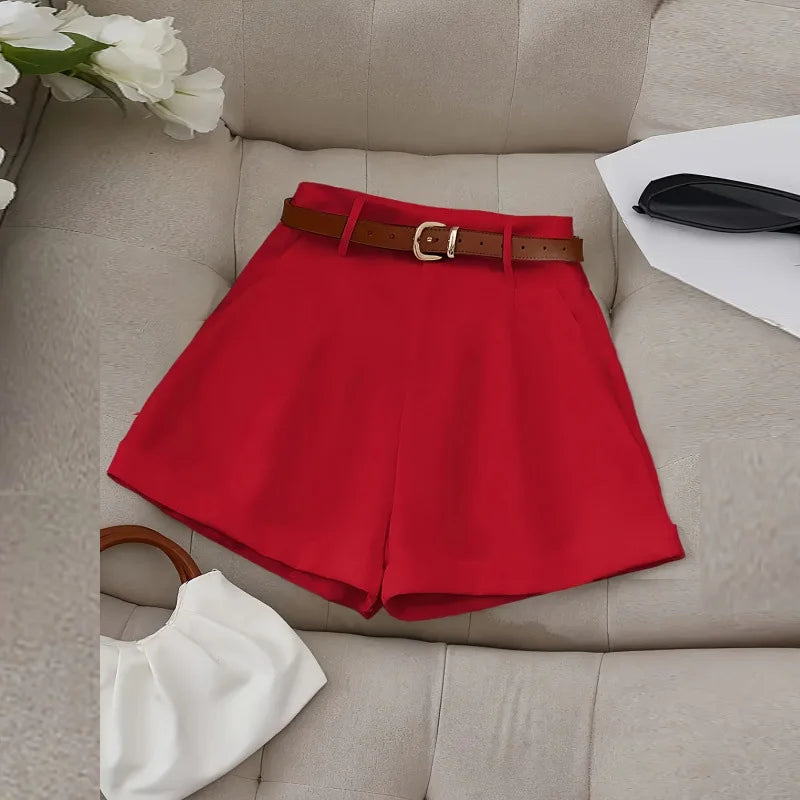 Shorts femininos moda casual, elegante, cintura alta