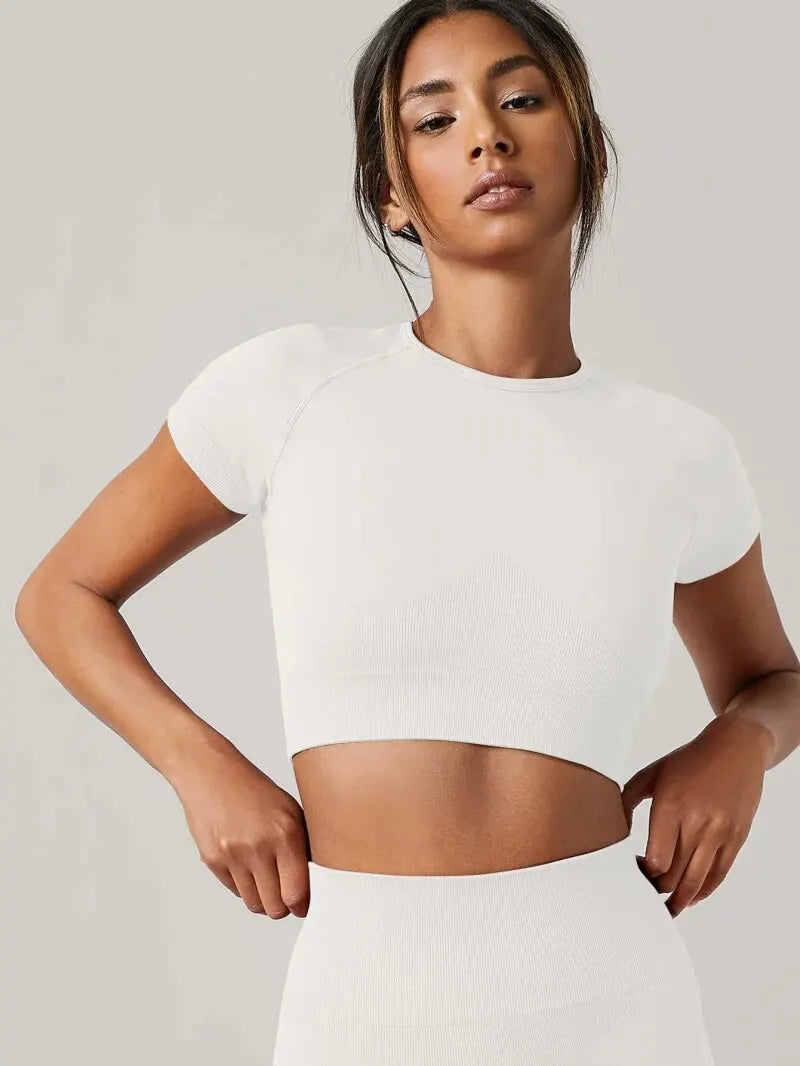 Camiseta esportiva feminina sem costura