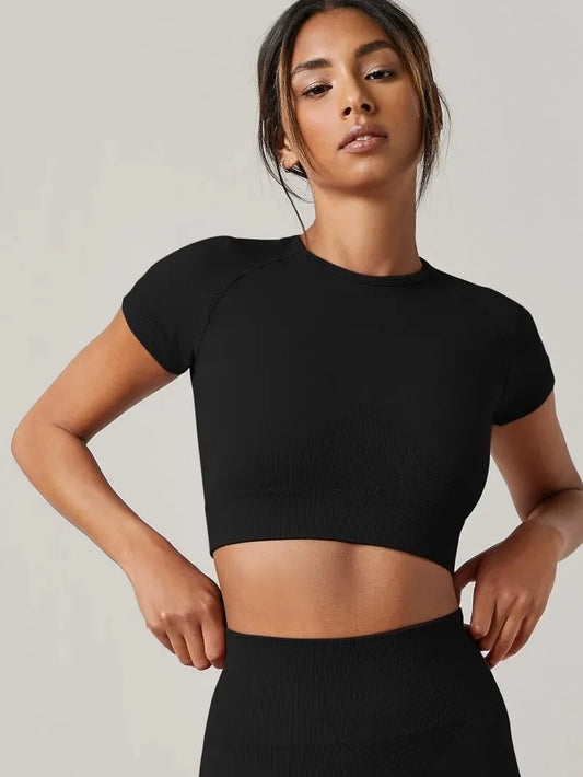 Camiseta esportiva feminina sem costura