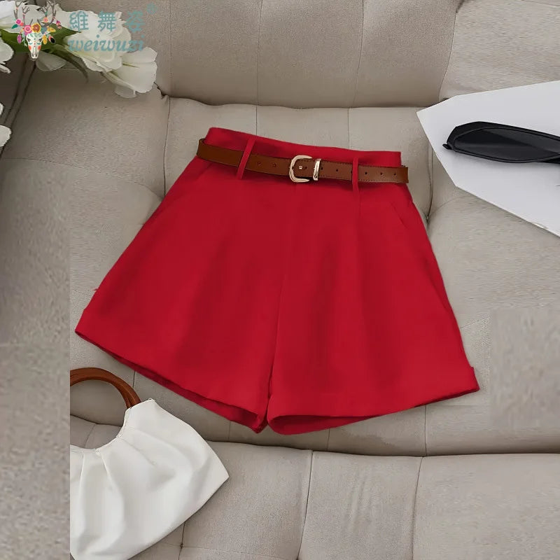 Shorts femininos moda casual, elegante, cintura alta