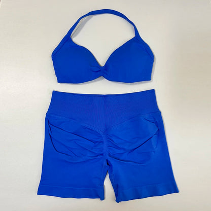 Conjunto de ioga de 2 peças feminino sem costura