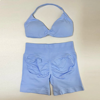 Conjunto de ioga de 2 peças feminino sem costura