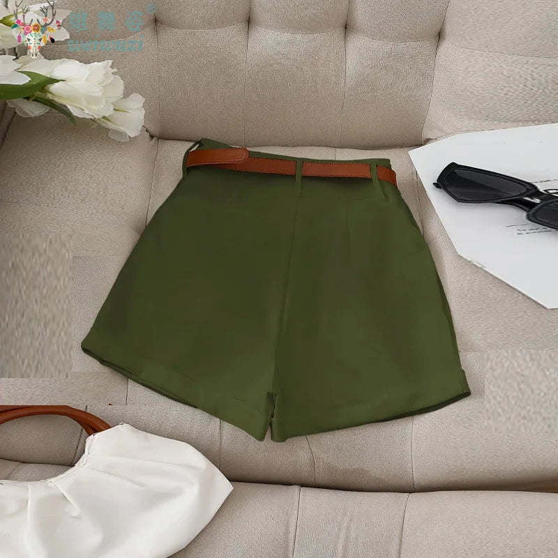 Shorts femininos moda casual, elegante, cintura alta